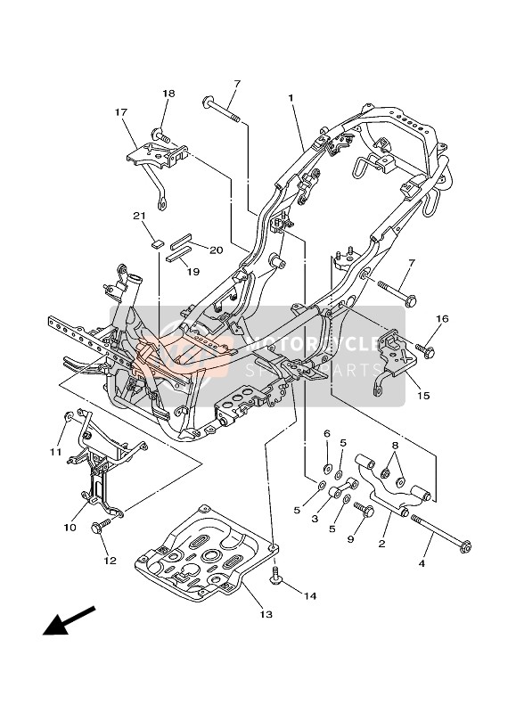 5GM274150000, Plate, Voetsteun, Yamaha, 0